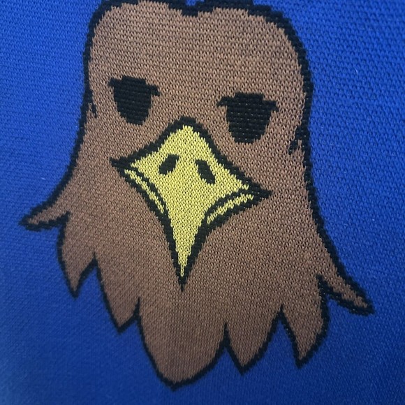 Elhoffer Design Sweater Womens Blue Brown Eagle Everyday Witch Collection  XS/S - Picture 2 of 8